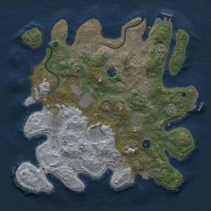 Thumbnail Rust Map: Procedural Map, Size: 3750, Seed: 1121, 14 Monuments