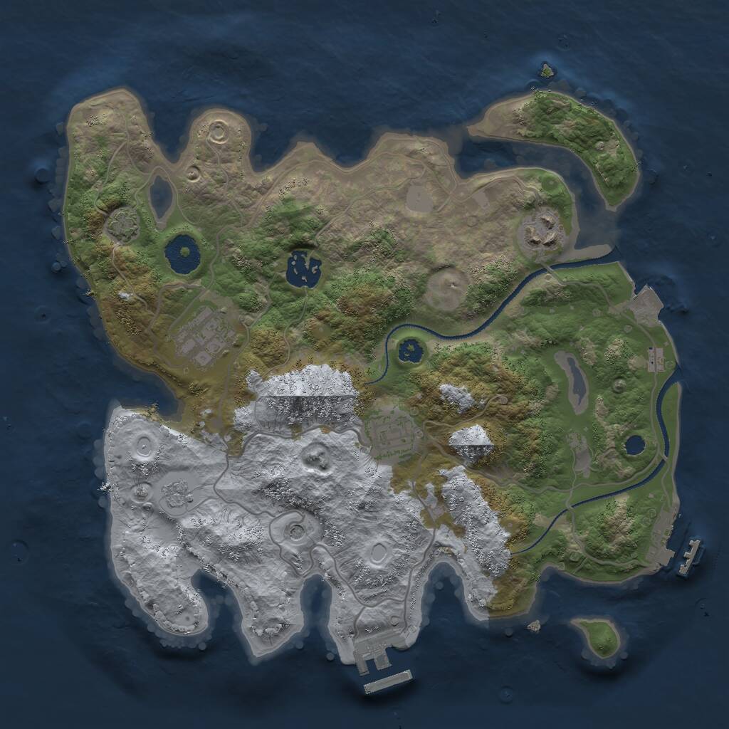 Rust Map: Procedural Map, Size: 3000, Seed: 1651651, 10 Monuments