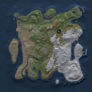 Thumbnail Rust Map: Procedural Map, Size: 3000, Seed: 20241028, 9 Monuments