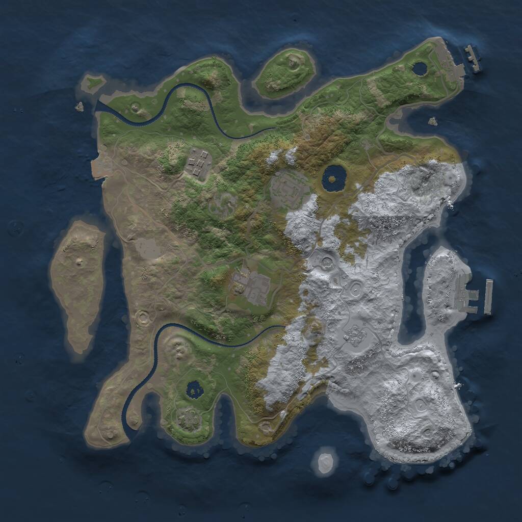 Rust Map: Procedural Map, Size: 3000, Seed: 20241028, 9 Monuments