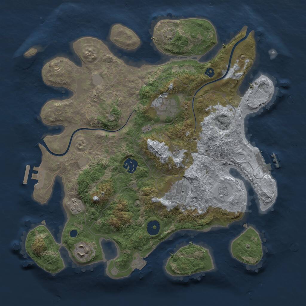 Rust Map: Procedural Map, Size: 3250, Seed: 7878911, 11 Monuments