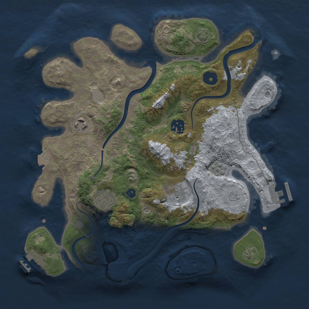Rust Map: Procedural Map, Size: 3250, Seed: 7878911, 11 Monuments