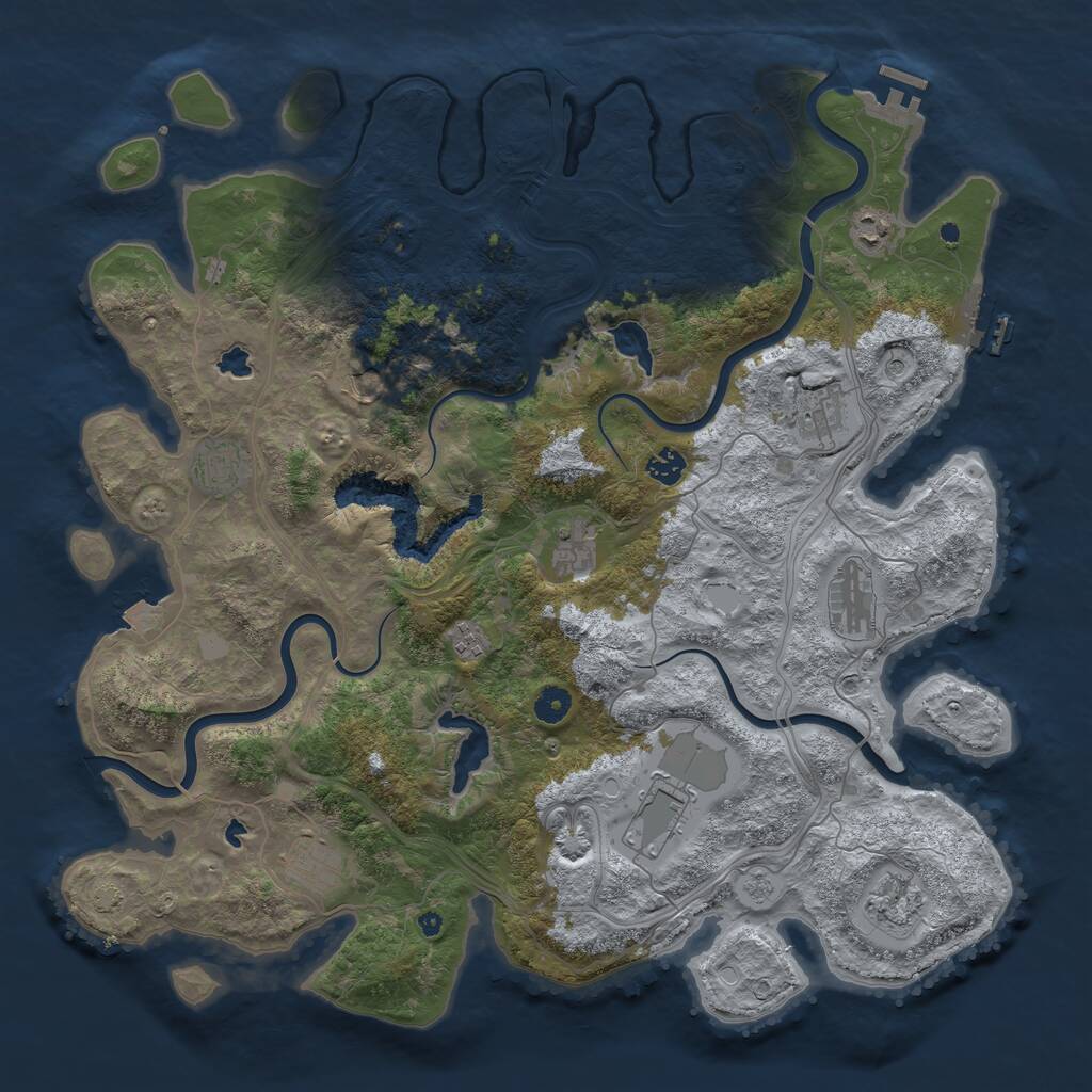 Rust Map: Procedural Map, Size: 4500, Seed: 22653, 17 Monuments