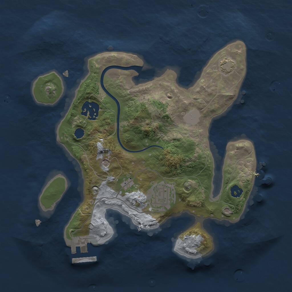 Rust Map: Procedural Map, Size: 2400, Seed: 1233908351, 6 Monuments