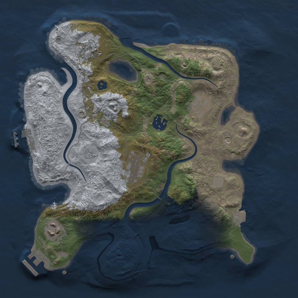 Rust Map: Procedural Map, Size: 3000, Seed: 7266, 13 Monuments