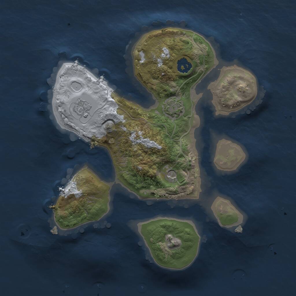 Rust Map: Procedural Map, Size: 2000, Seed: 894912350, 4 Monuments