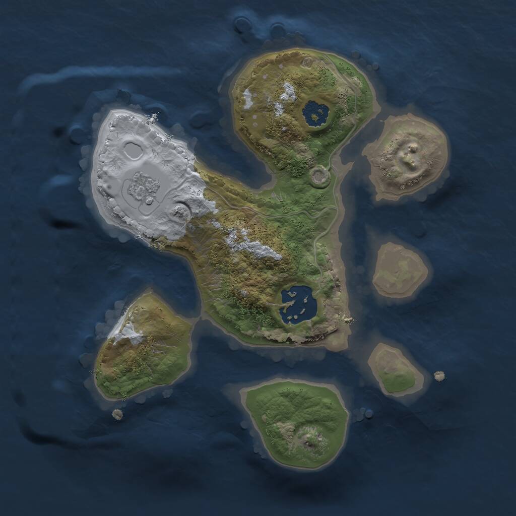 Rust Map: Procedural Map, Size: 2000, Seed: 894912350, 3 Monuments