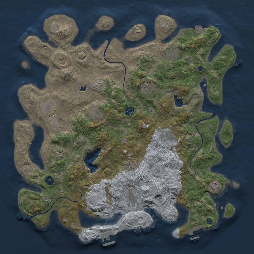 Rust Map: Procedural Map, Size: 4250, Seed: 1092244695, 17 Monuments