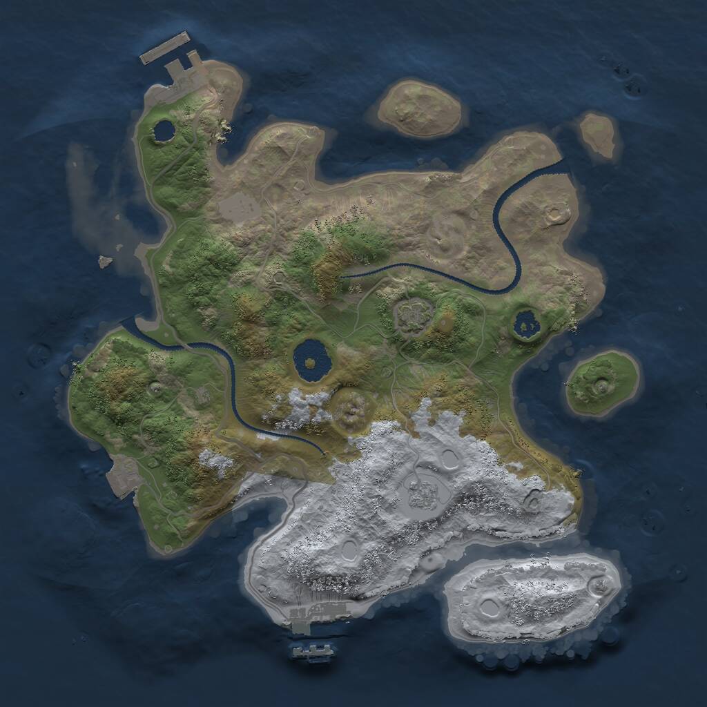 Rust Map: Procedural Map, Size: 2700, Seed: 1489761254, 5 Monuments