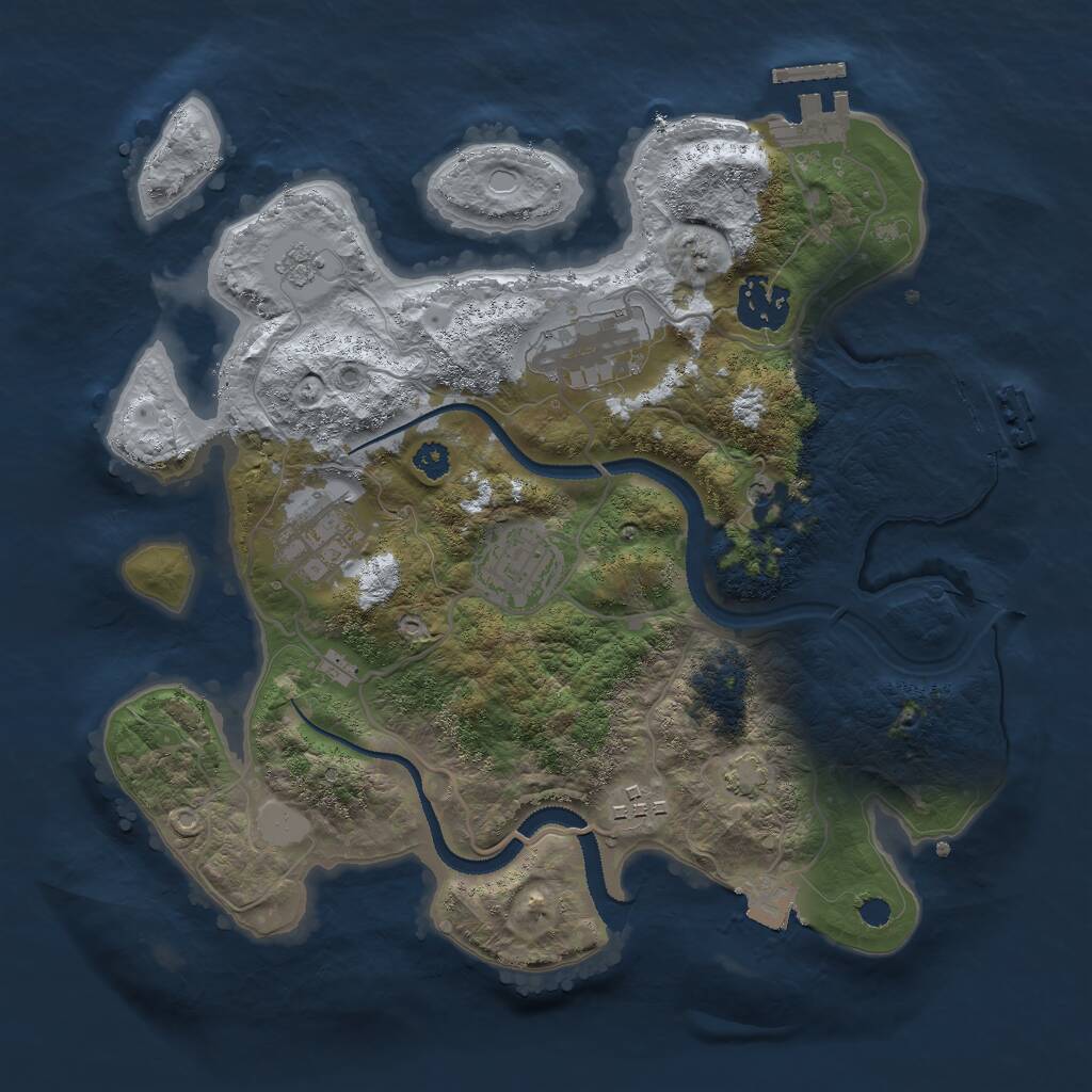 Rust Map: Procedural Map, Size: 3000, Seed: 1154539169, 11 Monuments