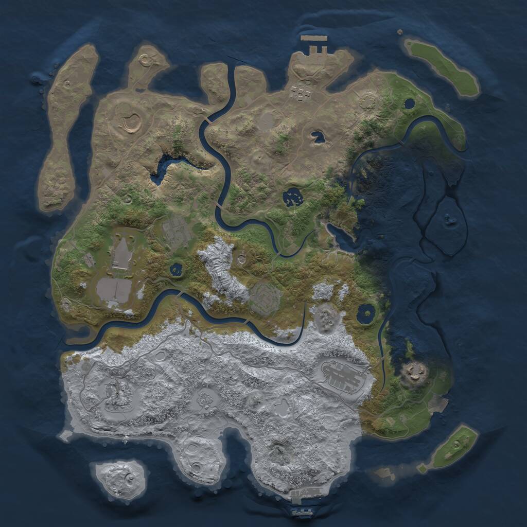 Rust Map: Procedural Map, Size: 4000, Seed: 678419, 15 Monuments
