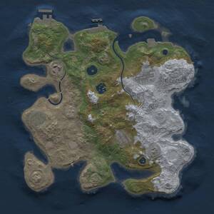 Thumbnail Rust Map: Procedural Map, Size: 3200, Seed: 1671523372, 11 Monuments