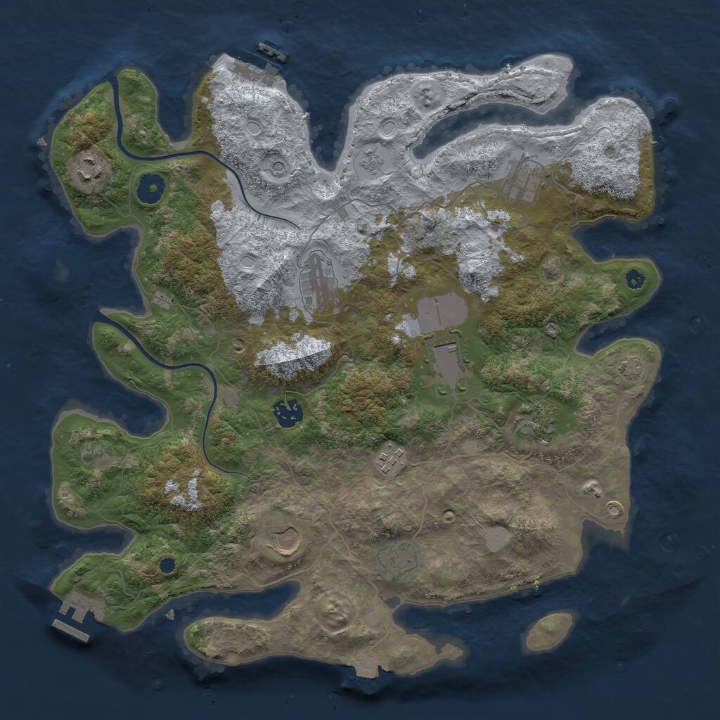 Rust Map: Procedural Map, Size: 3750, Seed: 276202668, 15 Monuments