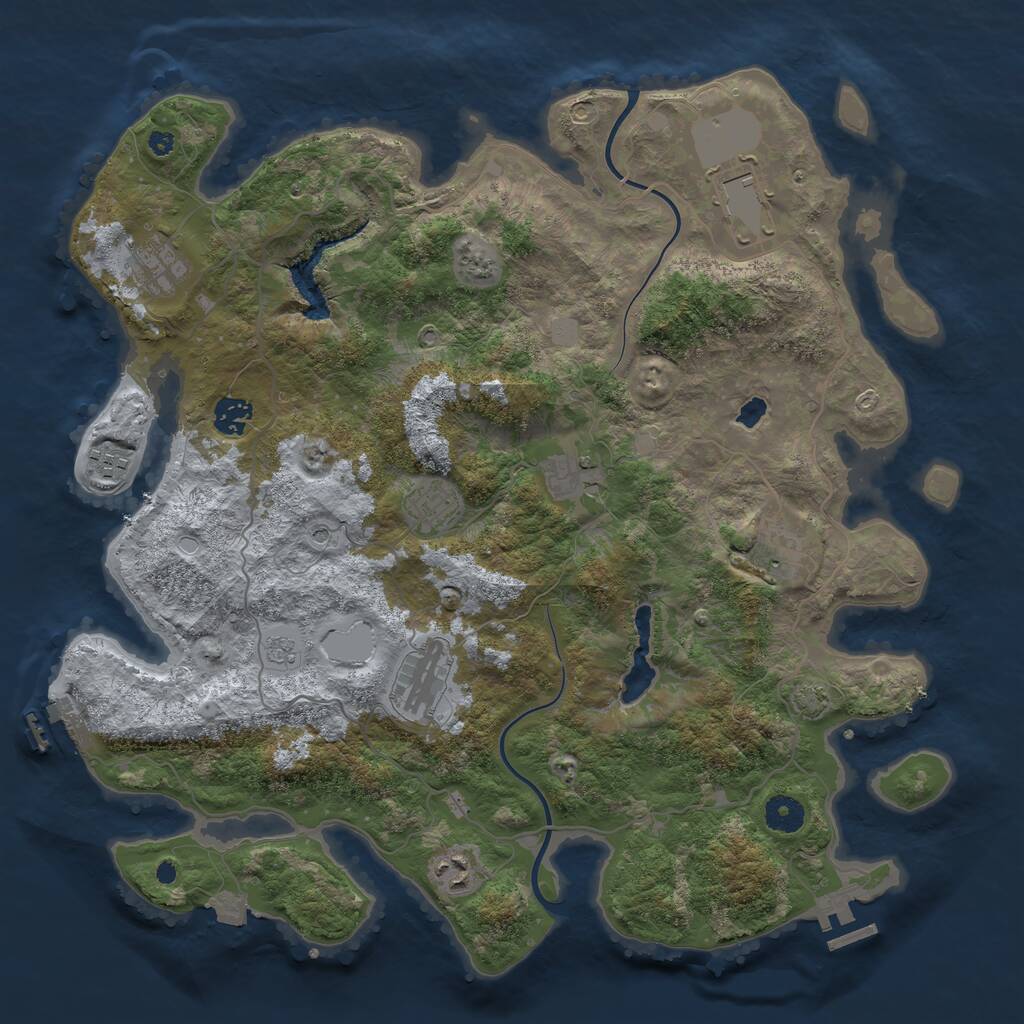 Rust Map: Procedural Map, Size: 4000, Seed: 764226826, 15 Monuments