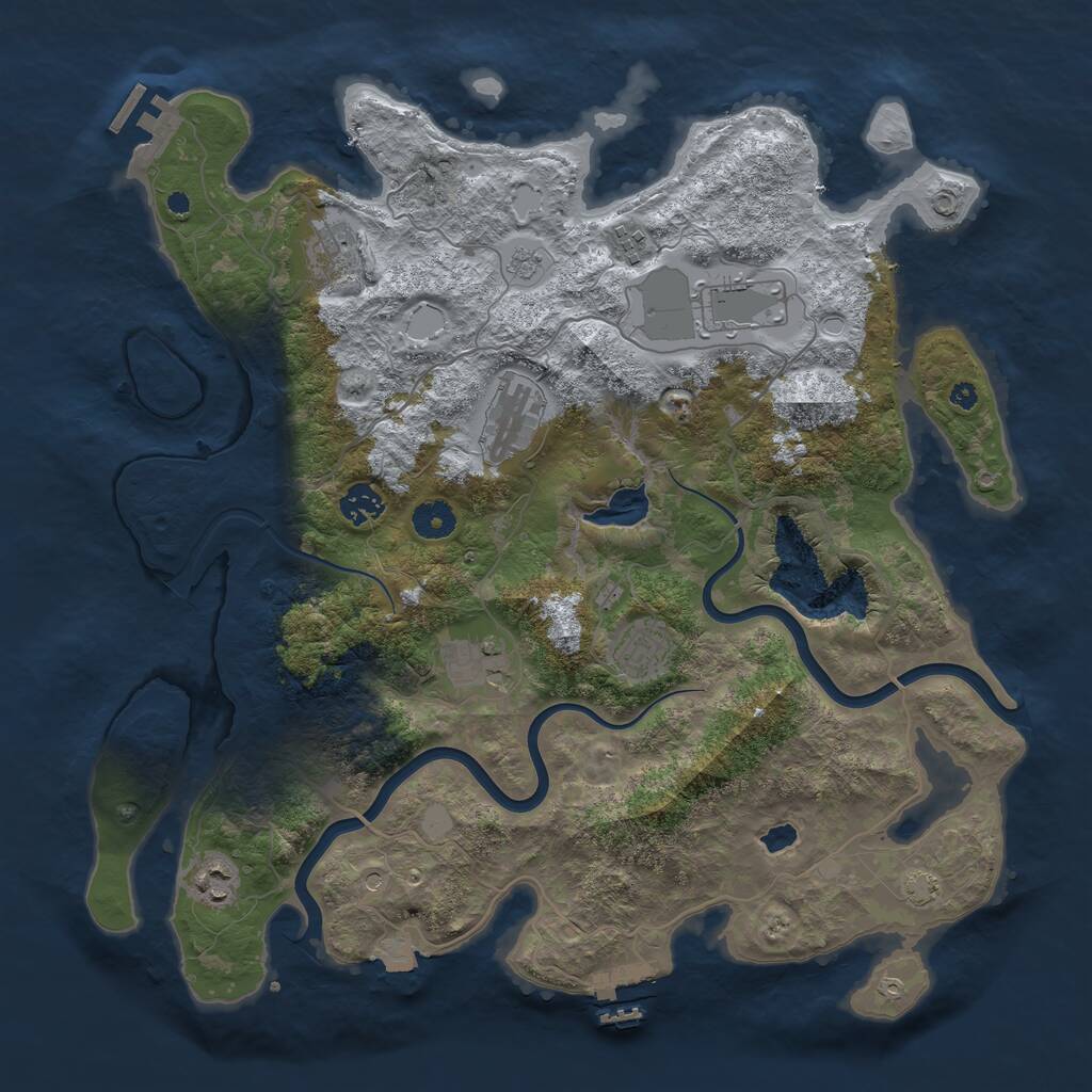 Rust Map: Procedural Map, Size: 4000, Seed: 1564684945, 14 Monuments