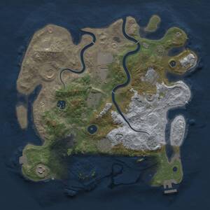 Thumbnail Rust Map: Procedural Map, Size: 3500, Seed: 797146693, 15 Monuments