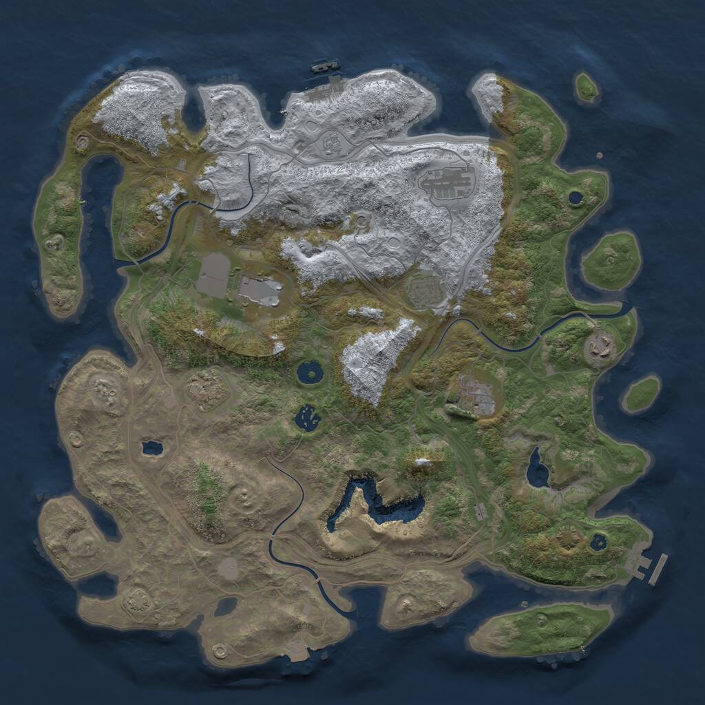 Rust Map: Procedural Map, Size: 4250, Seed: 2026132338, 13 Monuments
