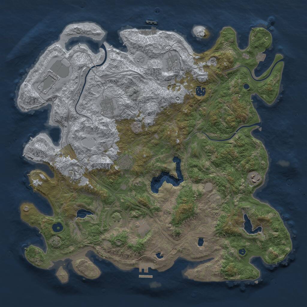 Rust Map: Procedural Map, Size: 4500, Seed: 384317955, 15 Monuments