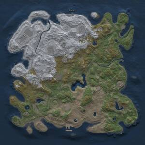 Thumbnail Rust Map: Procedural Map, Size: 4500, Seed: 384317955, 15 Monuments