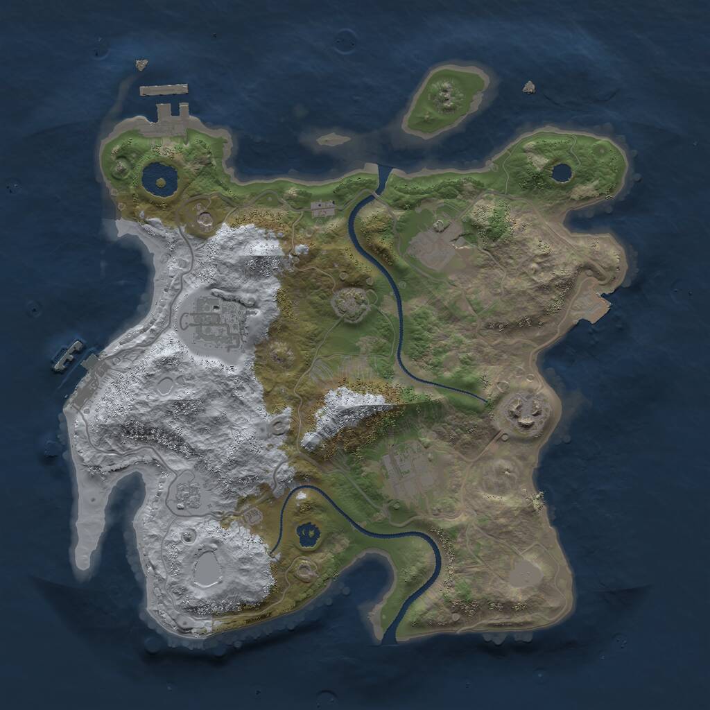 Rust Map: Procedural Map, Size: 3000, Seed: 1241844454, 10 Monuments