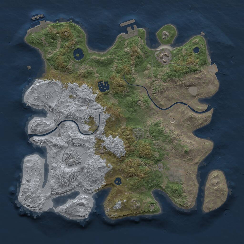 Rust Map: Procedural Map, Size: 3250, Seed: 49986, 10 Monuments