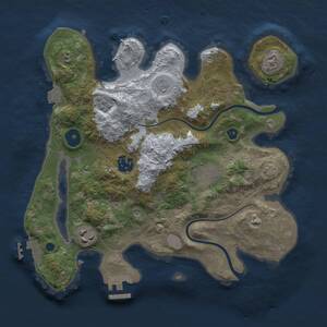 Thumbnail Rust Map: Procedural Map, Size: 3000, Seed: 1359314416, 10 Monuments