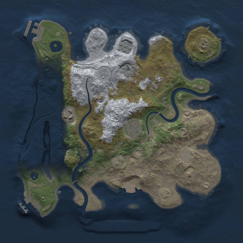 Rust Map: Procedural Map, Size: 3000, Seed: 1359314416, 10 Monuments