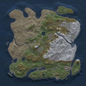 Thumbnail Rust Map: Procedural Map, Size: 3500, Seed: 482303126, 14 Monuments