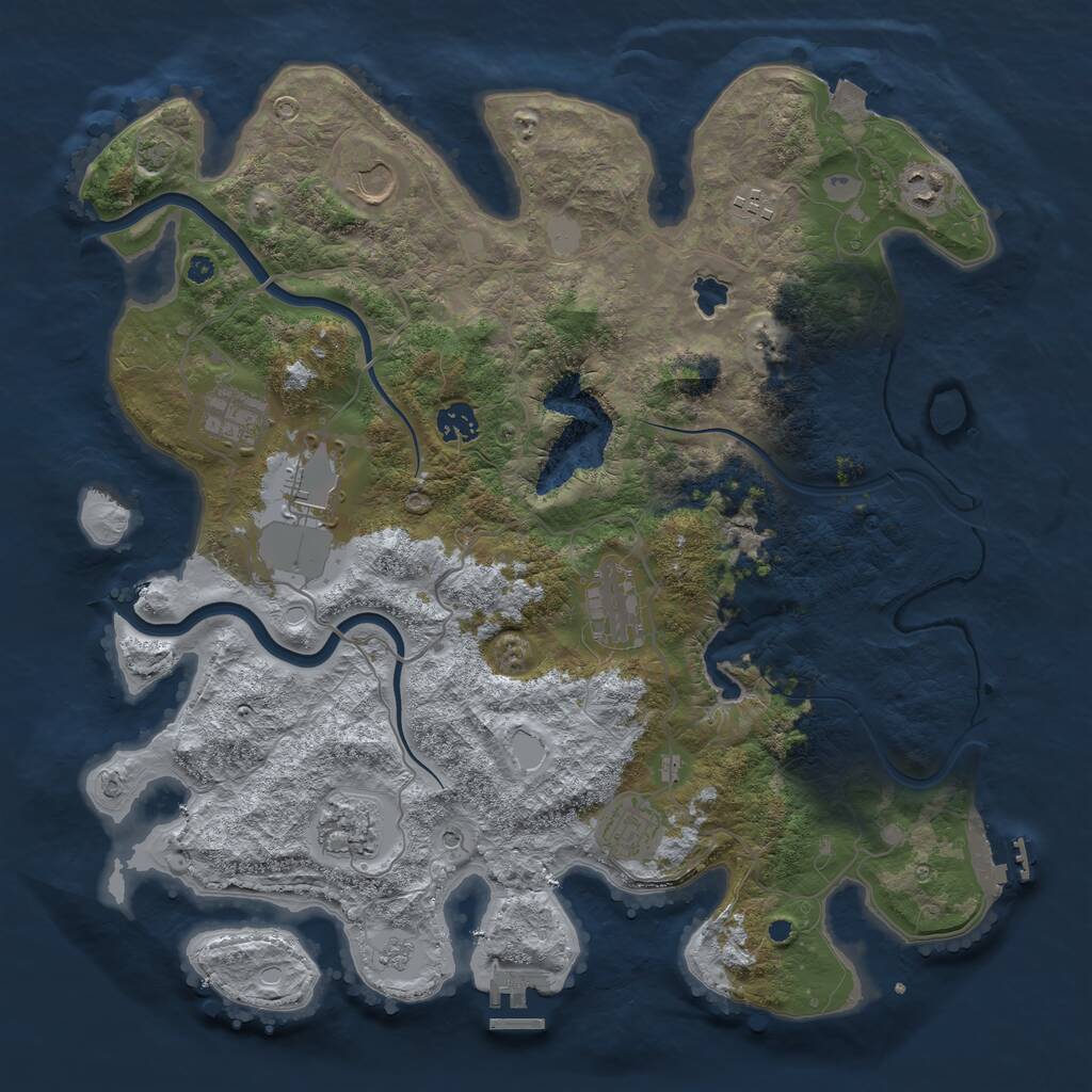 Rust Map: Procedural Map, Size: 4000, Seed: 423094882, 15 Monuments
