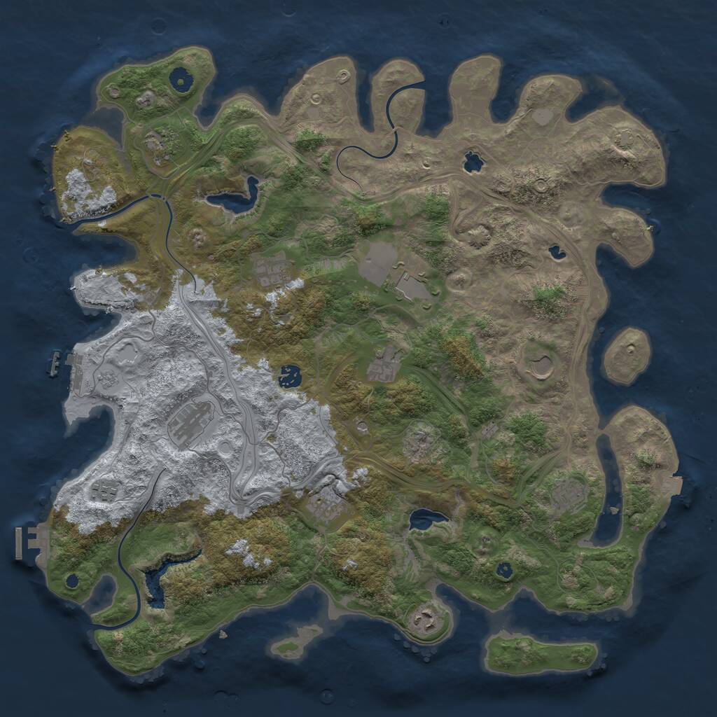 Rust Map: Procedural Map, Size: 4500, Seed: 568616834, 17 Monuments