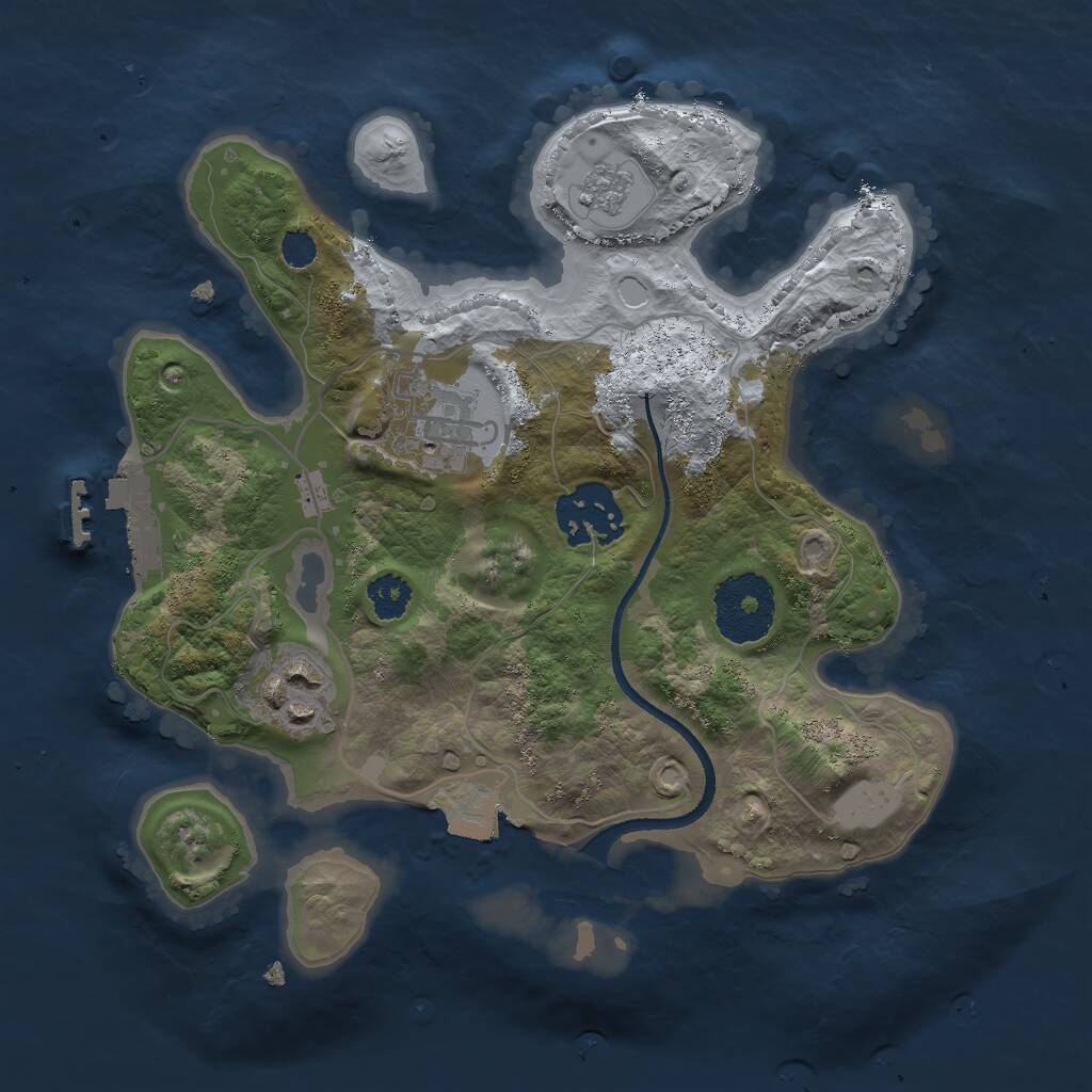 Rust Map: Procedural Map, Size: 2500, Seed: 1506199101, 6 Monuments