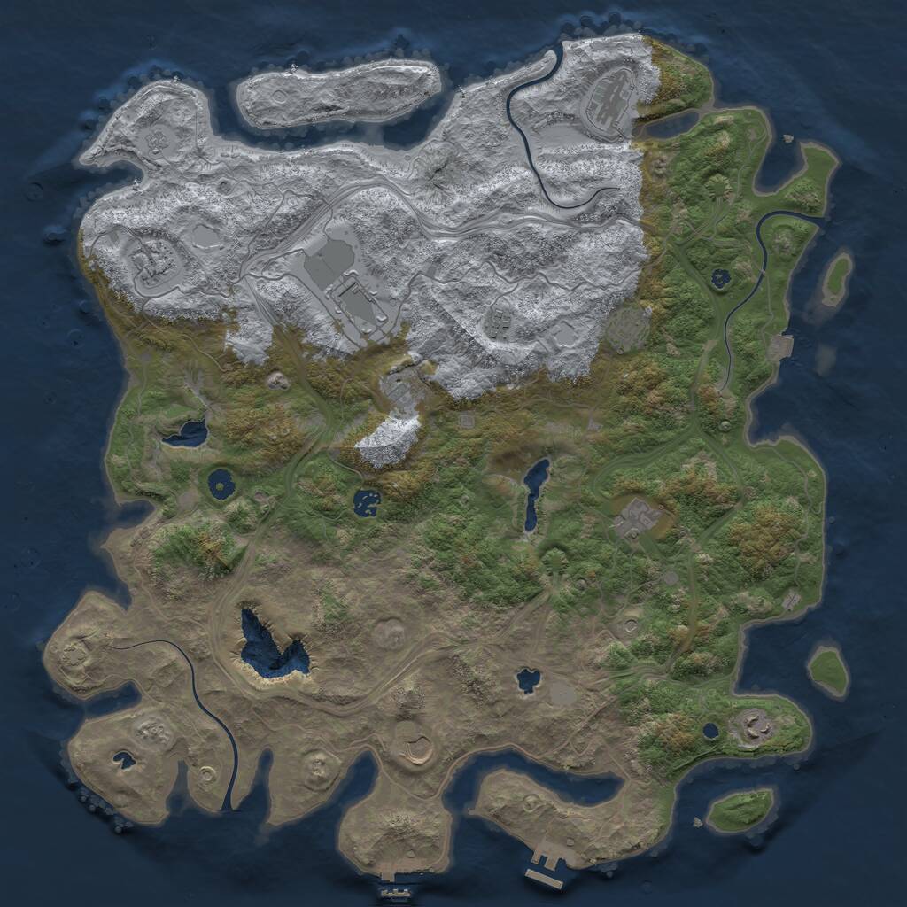 Rust Map: Procedural Map, Size: 4800, Seed: 1231518395, 16 Monuments