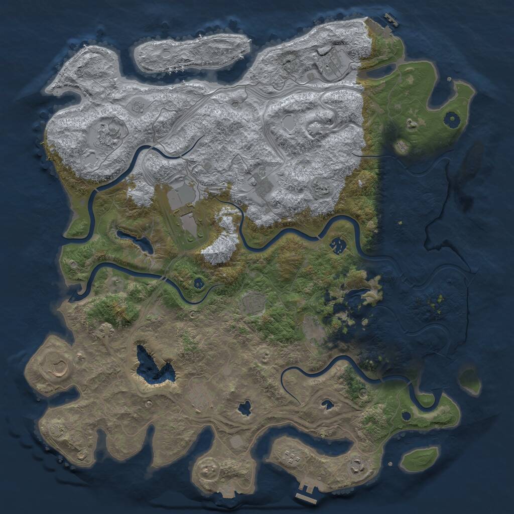 Rust Map: Procedural Map, Size: 4800, Seed: 1231518395, 17 Monuments