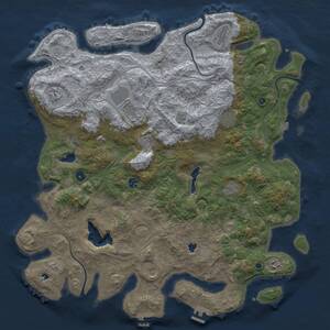 Thumbnail Rust Map: Procedural Map, Size: 4800, Seed: 1231518395, 16 Monuments