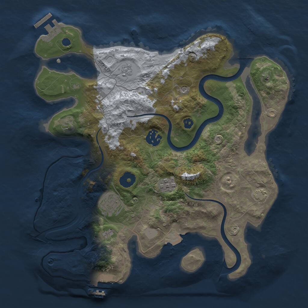 Rust Map: Procedural Map, Size: 3000, Seed: 519933455, 9 Monuments