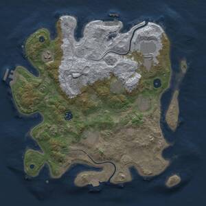 Thumbnail Rust Map: Procedural Map, Size: 3500, Seed: 1231525668, 14 Monuments