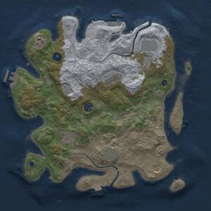 Thumbnail Rust Map: Procedural Map, Size: 3500, Seed: 1231525668, 14 Monuments