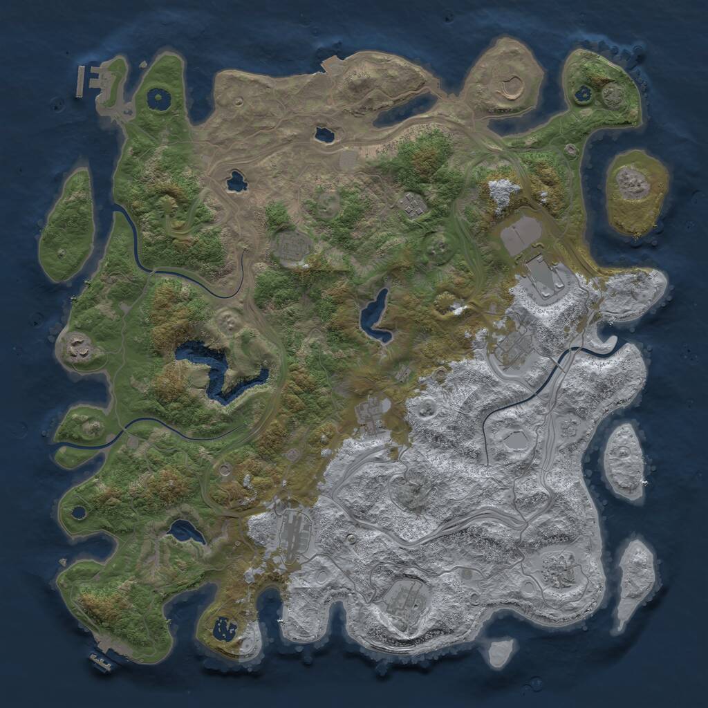 Rust Map: Procedural Map, Size: 4500, Seed: 508108854, 17 Monuments