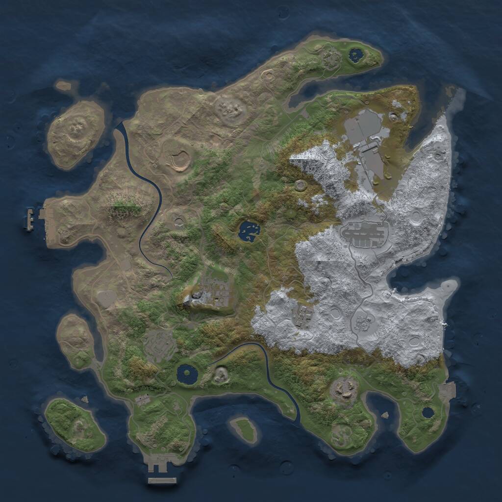 Rust Map: Procedural Map, Size: 3600, Seed: 575, 14 Monuments