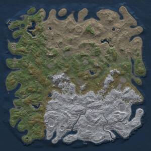 Thumbnail Rust Map: Procedural Map, Size: 6000, Seed: 699399797, 17 Monuments