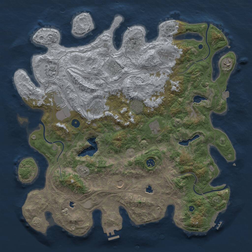 Rust Map: Procedural Map, Size: 4500, Seed: 49999, 17 Monuments