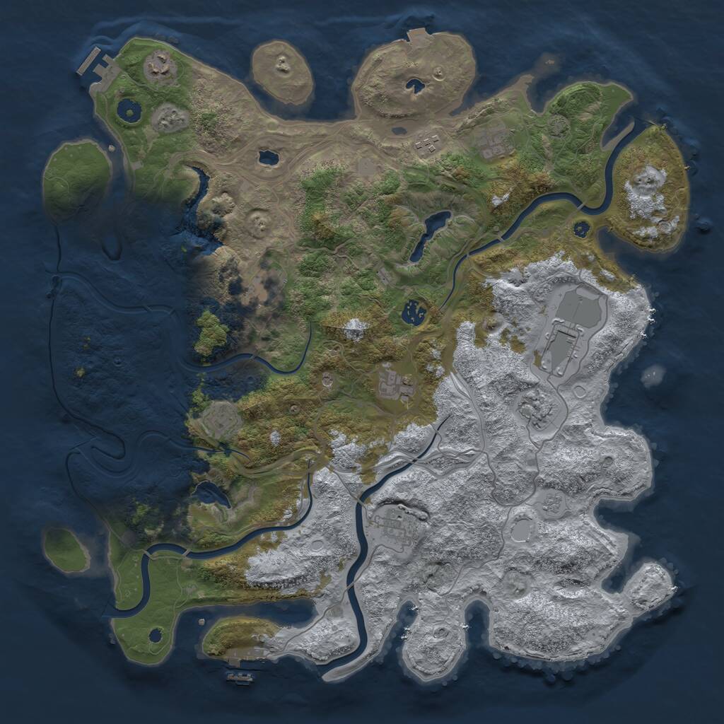 Rust Map: Procedural Map, Size: 4500, Seed: 804506773, 16 Monuments