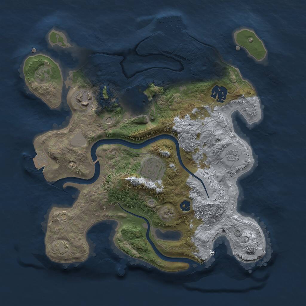 Rust Map: Procedural Map, Size: 2800, Seed: 44563, 9 Monuments