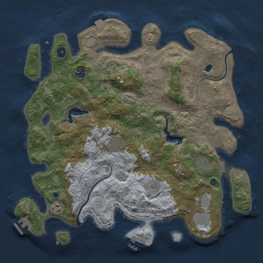 Rust Map: Procedural Map, Size: 4000, Seed: 206237294, 14 Monuments