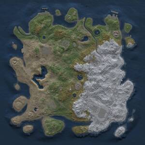 Thumbnail Rust Map: Procedural Map, Size: 4000, Seed: 1196533164, 14 Monuments