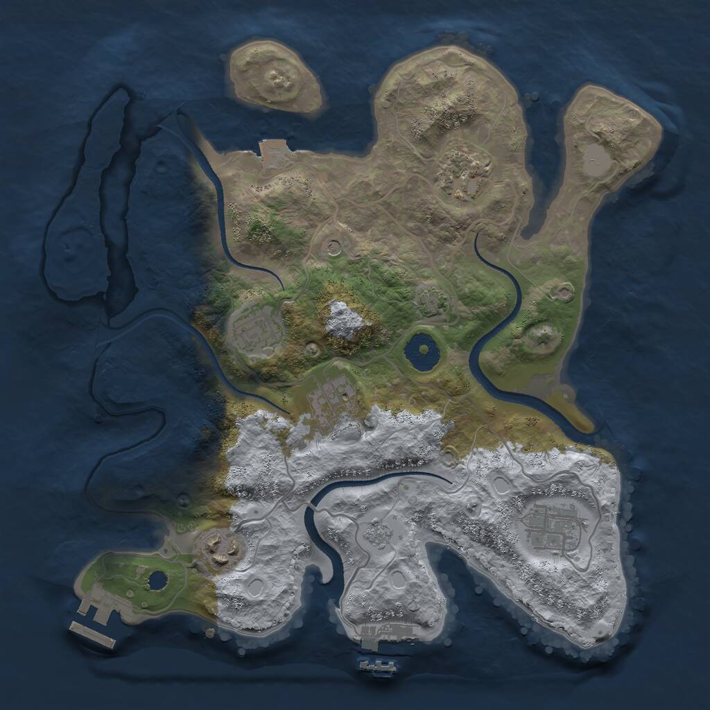 Rust Map: Procedural Map, Size: 3000, Seed: 1226876237, 11 Monuments