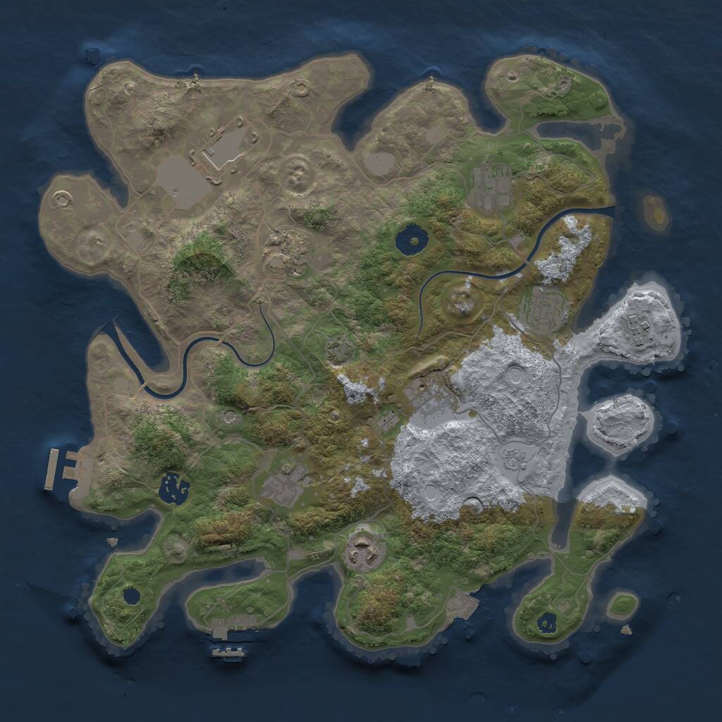 Rust Map: Procedural Map, Size: 3500, Seed: 784580304, 15 Monuments