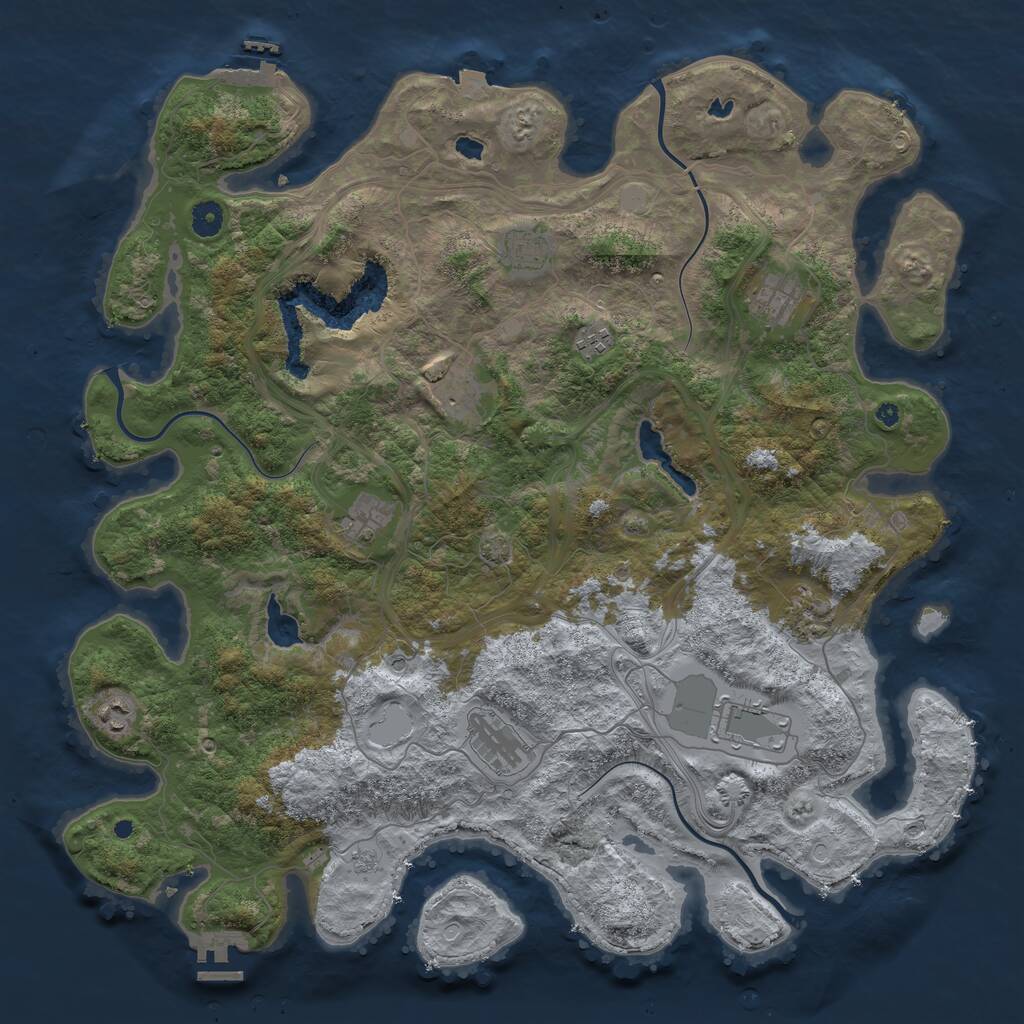 Rust Map: Procedural Map, Size: 4500, Seed: 50027, 15 Monuments