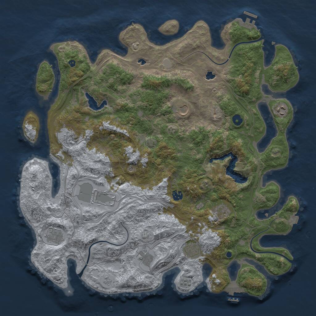 Rust Map: Procedural Map, Size: 4500, Seed: 2132133, 16 Monuments