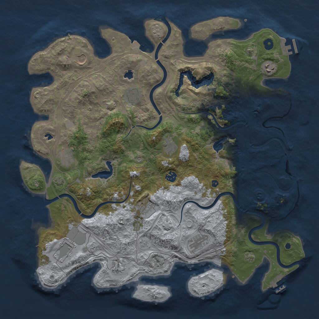 Rust Map: Procedural Map, Size: 4500, Seed: 23545531, 17 Monuments